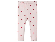 Lyserøde baby leggings med print af røde jordbær og hvide blomster fra name It 13241107 Light lilac